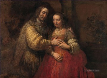  novia Pintura - La novia judía Rembrandt judío